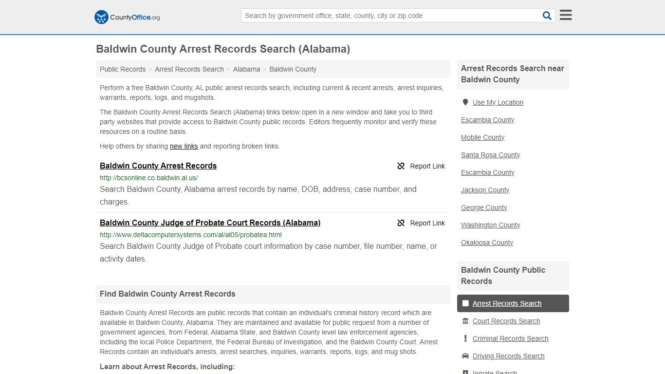 Arrest Records Search - Baldwin County, AL (Arrests & Mugshots)